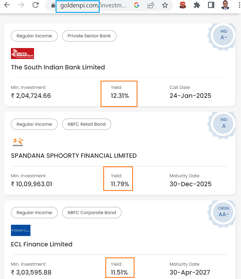 Bonds giving more than 11% returns